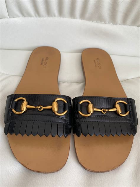 gucci slides with bow womens|Gucci slides with fur women.